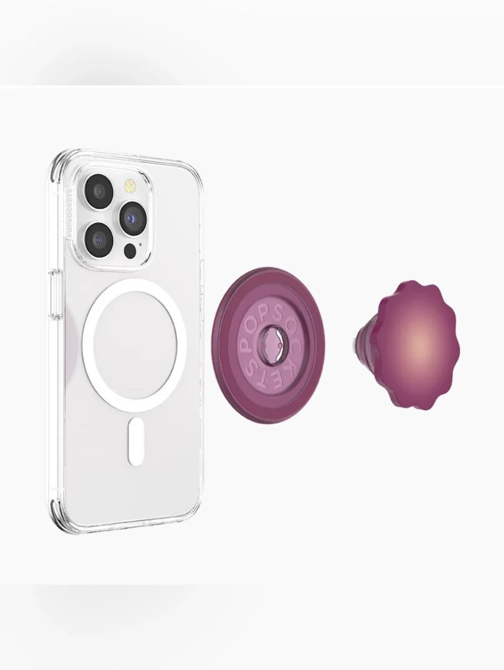 Popsocket - Molded Flower Red Wine MAGSAFE Round PopGrip